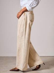 COSMINA Denim Damen Lässig Vintage Weit geschnittene Jeans - Aprikosenfarben - Übersicht 5