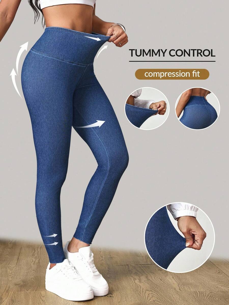 SHEIN Tall Jeans ajustados de cintura alta y elástica para mujer