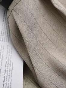 Franclia Summer Casual Commuter Solid Color Short Sleeve Top And Striped Wide Leg Pants Set Clothes For University - Black - View 8