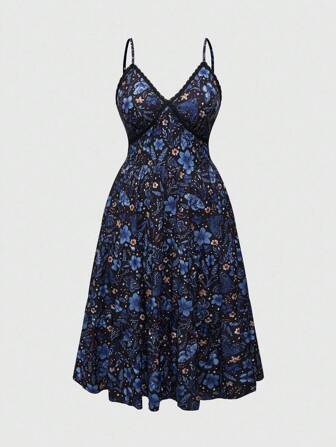 Goth Abito lungo a sottoveste con stampa di falene e fiori in viola scuro, taglie comode