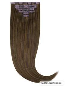 Seamless Clip Ins 7PCS Seamless PU Clip In Human Hair Extensions 100% Real Human Hair 14-22 Inch Balayage Ombre Blonde Color Skin Weft Remy Hair Extensions 110G With Clip - S1/2/5 - View 2