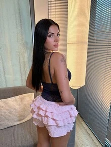 Lucia Bellido Camiseta sin tirantes transparente de encaje en color liso de verano, sensual - Azul Marino - Ver 6