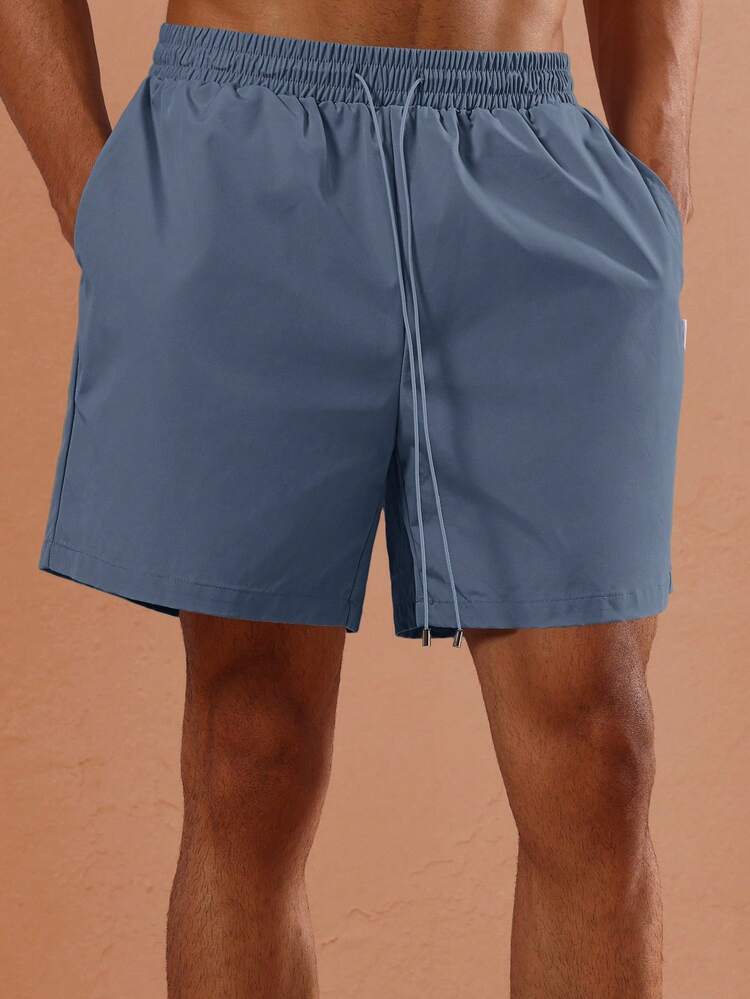 Regular Fit Beach Bermuda Shorts With Elastic Waist