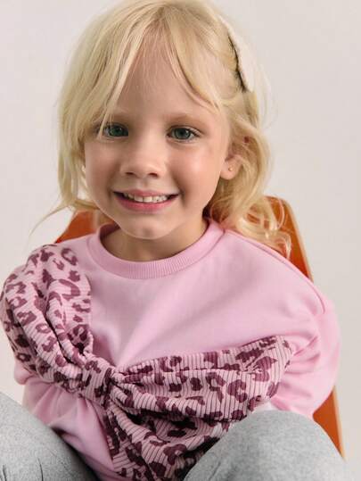 Maija Kids Maija Kids 年轻女孩圆领蝴蝶结装饰运动衫