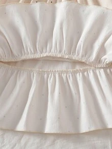 Souflis Souflis 女婴荷叶边领长袖A字裙，搭配薄纱蝴蝶结头饰。超大领口、泡泡袖和A字廓形，打造时尚经典造型。无论是外出还是居家休闲，小公主都能成为众人瞩目的焦点。 - 彩色 - 查看 4