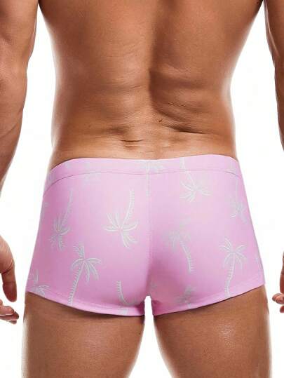 Street Life Men's Vacation Plant Print Drawstring Waist Summer Fashion Shorts