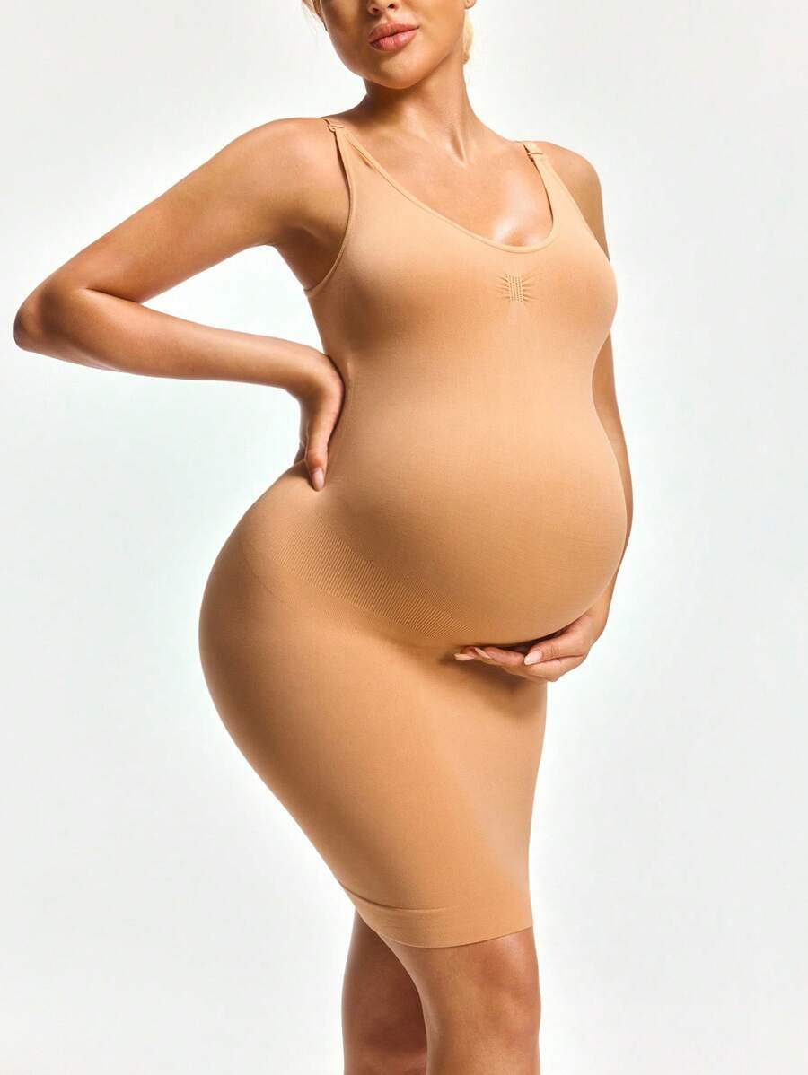 SHAPORA Maternity Solid Color Minimalist Everyday Jumpsuit