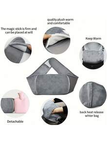 SHEIN 三件套水暖腰带 宝特瓶暖水袋暖腰带热手暖宝暖腰暖肚注水腰带。 - 彩色 - 查看 5