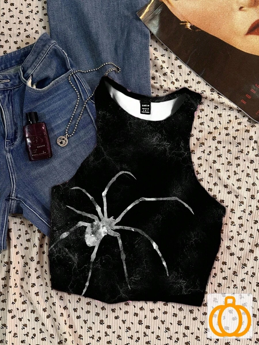 SHEIN EZwear 休闲简约圆领紧身女式背心，适合夏季 - 彩色 - 查看 1