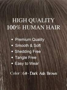 9AM Hair 10英寸女士假发片真人发片适合头发稀疏的女性的假发片，带刘海夹 - S6 - 查看 2
