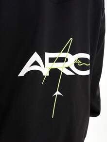 ARC 男士宽松男友风卫衣，自信街头风，透气舒适，带口袋 - 黑色 - 查看 4
