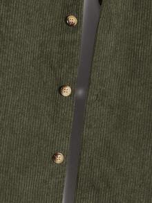 Manfinity VCAY Bộ 2 món áo và quần dài tay tối giản cài nút phía trước màu trơn dành cho nam, trang phục mùa thu, trang phục ấm áp - xanh quân đội - Xem 5