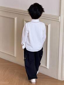 SHEIN 男童休闲米色前开衬衫 - 白色 - 查看 6