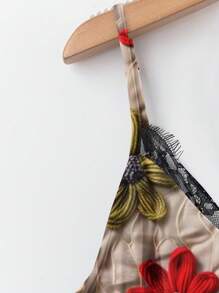 EMERY ROSE Plus Size Women Floral Print Lace Collar V-Neck Camisole And Tank Top, Casual & Holiday Woman S Summer Clothes Flower Tank Top Boho Tank Top Women Suitable For Going Out,Spring/Vacation - Multicolor - View 10