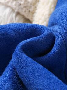 年轻女孩冬季仿皮羊毛机车背心夹克 - 寶藍色 - 查看 7