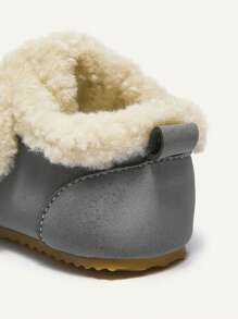 秋冬加厚复古休闲舒适儿童/宝宝平底鞋 - 灰色 - 查看 6