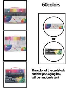 12/24/36/48/60/80/120/100 色水彩笔双头马克笔，返校用品，办公用品，美术用品，日记本，子弹日记本，美术用品。返校用品 - 彩色 - 查看 14