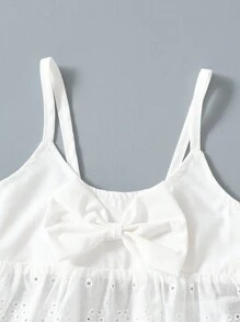 SHEIN 年輕女孩弓結前鑲邊刺繡cami上衣＆鬱金香翻邊下褲