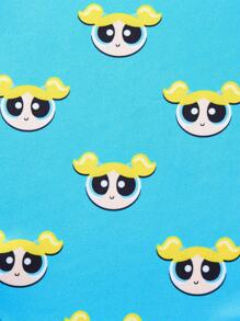 THE POWERPUFF GIRLS X SHEIN 3pcs Baby Girl Blossom, Bubbles, Buttercup Pattern Cute Short Sleeve Bodysuit Set, Pink/Blue/Green - Multicolor - View 8