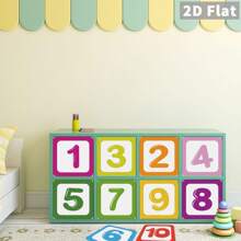 10pcs/Set Vibrant Plaid Digital Floor Decoration Sticker - Waterproof, Self-Adhesive, Removable, And Easy To Clean - Perfect For Jumping House, Classroom And Home Decor