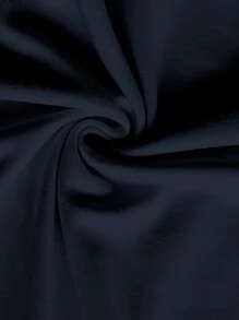EMERY ROSE Plus Size Summer Casual Solid Color Flutter Sleeve Shirt - Navy Blue - View 3