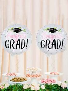 6pcs Big Congrats Grad Balloons,Graduation Balloon, Congratulations Balloons For Graduation Decorations Class Of 2025,Pink Graduation Balloons 2025,Graduation Party Decorations 2025 - White - View 4