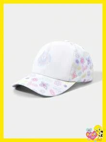 LOONEY TUNES X SHEIN Cartoon Pattern White Fashion Baseball Cap - White - View 1