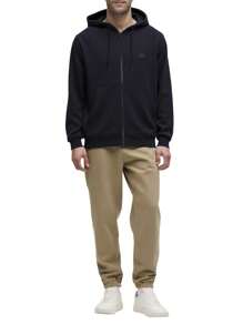 Hugo Boss 男士抽绳连帽口袋休闲宽松运动衫 - 404深藍色 - 查看 3