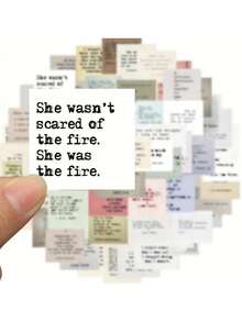 SHEIN 60 件复古名人名言贴纸，防水乙烯基涂鸦贴纸，适用于笔记本电脑、行李箱、滑板、手机、DIY 贴花、美学贴纸 - 彩色 - 查看 2