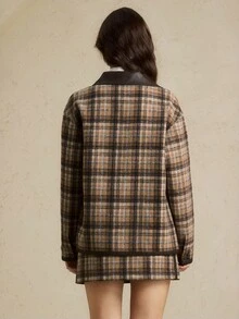 Briarwyn 女式休闲学院风印花拉链宽松夹克，秋季 - 彩色 - 查看 5