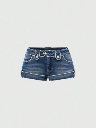 J-Fashion Y2K Harajuku Vintage Y2K Denim Shorts mit niedriger Taille