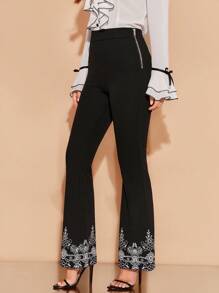 Amorya Pantalones de mujer para trabajo - Blanco y Negro - Ver 4