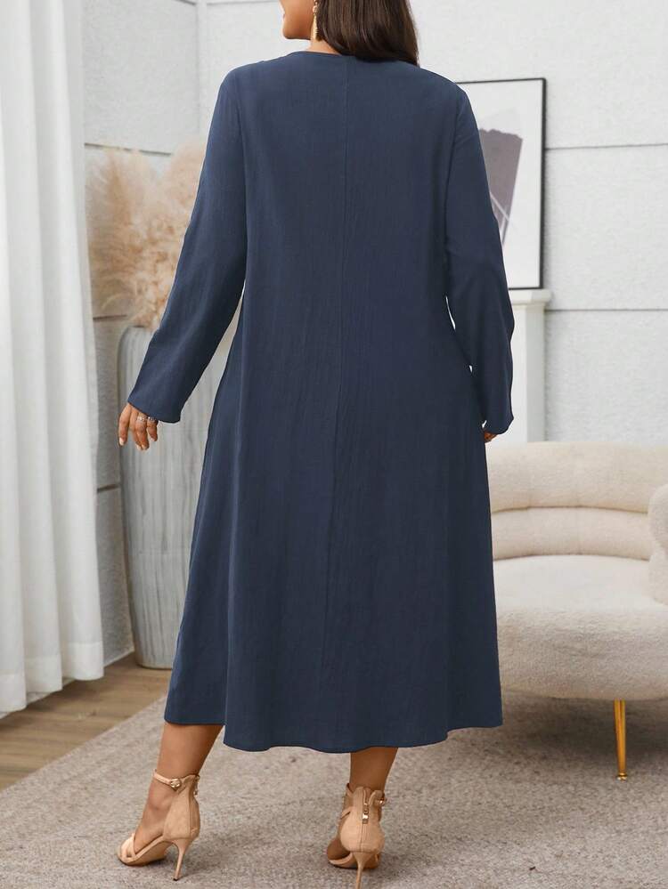 Plus Size Solid Dress For Summer Vacation   Fall Clothes For Women Country Style For Women Country Concert Outfit,Spring
