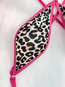 Women's Leopard Print Criss-Cross Straps Sexy Romper Underwear Outer For Going Out - Multicolor - View 9