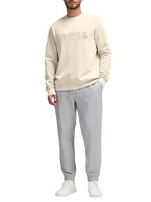 Hugo Boss 男士圆领长袖休闲宽松套头衫，百搭 - 271 淺米色 - 查看 3