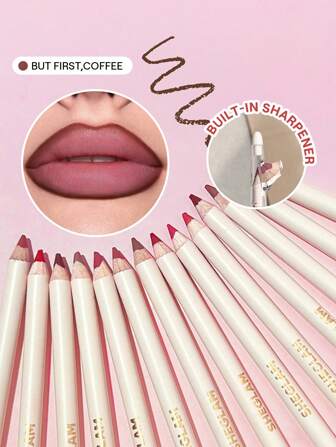 Lip Facts Lip Liner-But First,Coffee Creamy-Matte Lip Liner Pencil High Pigment Not Easyto Fade Silky Smooth Matte Contour Tint Lip Makeup Graduation Birthday Holiday Summer Fall Autumn Y2K Fancy Fashion Women Brand Makeup Cosmetic Beauty Party Beach Travel Camping Outdoors School Campus Trip Festivals Decor Gift Present Rose Girl Cosplay Best Color Charm Vibe