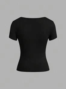 SHEIN EZwear 3 件套女士黑色、浅灰色、白色短袖短款休闲修身 T 恤，适合夏季 - 彩色 - 查看 5