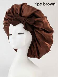 SHEIN Luxury Satin Silk Bandana With Adjustable Tie - Lightweight Hair Care Hat For All Night Comfort, Conditioning And Showering - Men's And Women's Bow Simulated Silk Beauty Hair Care Wide-Brimmed Hat Bandana Sleeping Hat - Multicolor - View 7