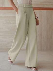 MOTF PREMIUM FOLD PLEATED BUTTON PANTS - Apricot - View 6