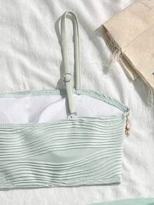 SHEIN Tween Girls' Summer Beach Vacation Shell & Starfish Woven Strap Bikini Set