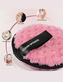 Pineapple Slouchy Clean Water Makeup Remover Puff Round Washable Double-Sided Clean Wet Puff Makeup Remover Pad Face Clean,Facial Brush,Bag,Organizer,Storage