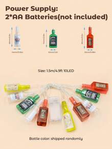 Teckwe Battery Operated Wine Bottle String Lights, Decorative Hanging Lights 10 LED Wine Bottle Indoor String Lights, Warm White Fairy Lights For Tropical Themed Wedding Bistro Bar Party Home Decor Halloween