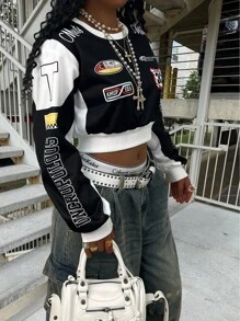 Rovax Beskuren, åtsittande tröja med rund halsringning och långärmad design - Multifärgad - Visa 3