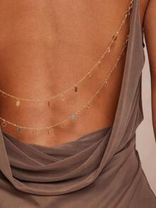 Lumalex 1 件女式不对称褶饰紧身迷你连衣裙 - 咖啡棕 - 查看 9