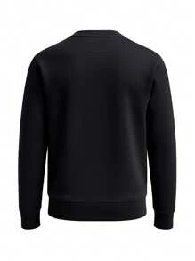 Hugo Boss Áo nỉ chui đầu dáng rộng thoải mái cho nam, cổ tròn dài tay đa năng - 001 Đen - Xem 5