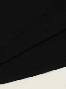 EMERY ROSE 女士休闲图案 T 恤 - 短袖、圆领、万圣节 T 恤、骷髅女孩手捧饮料图案印花 T 恤、夏季休闲上衣，设计为“Nah I'm Good”骷髅 - 黑色 - 查看 5