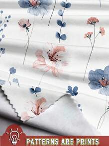 EMERY ROSE 大码女式度假风格花卉印花长袖上衣和纯色休闲宽松裤两件套，适合春夏季 - 彩色 - 查看 5