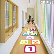 10pcs/Set Vibrant Plaid Digital Floor Decoration Sticker - Waterproof, Self-Adhesive, Removable, And Easy To Clean - Perfect For Jumping House, Classroom And Home Decor