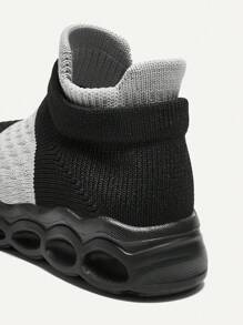 Infant Autumn/Winter Low-Top Sports Shoes, Fashion Luminous, Cute For Baby Daily & Holiday Wear, Lightweight Breathable Elastic Opening Easy On/Off - Black - View 5
