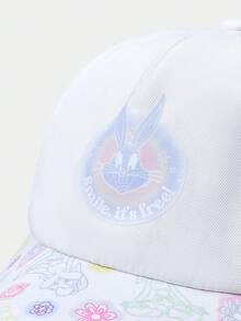 LOONEY TUNES X SHEIN Cartoon Pattern White Fashion Baseball Cap - White - View 3